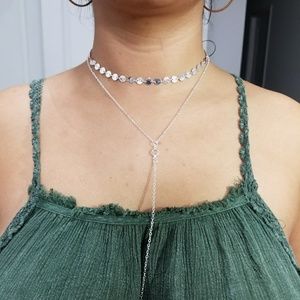 Silver women choker